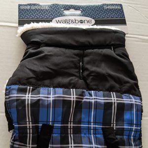Wag & Bone Plaid Design Sherpa Lined Dog Jacket-XS